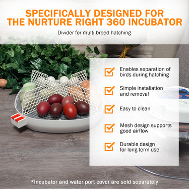 Nurture Right 360 Hatch Divider | Adjustable Incubator Divider for Multi-Species Hatching